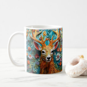 3D-Tittar utskriven Hjort Buck Kaffemugg