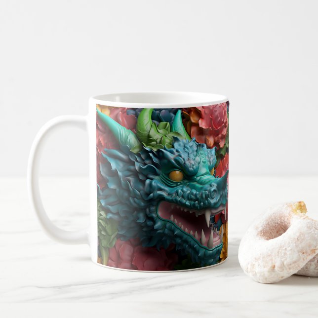 3D-Tittar utskriven ljus drake Kaffemugg (Med munk)