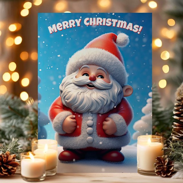 3D Tomte God Jul Helgkort (Skapare uppladdad)