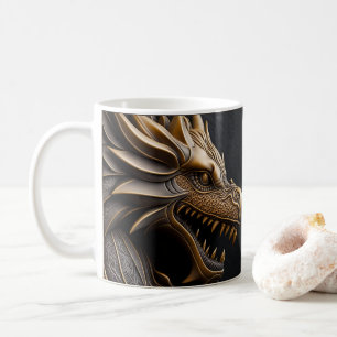 3D Tooled Leather-utskriften Dragon Kaffemugg
