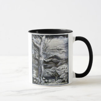 3D Treeman Black and White-kaffe mugg