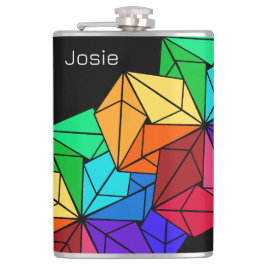 3D-trianglar för Bright Rainbow Cube på svart Lägg Fickplunta