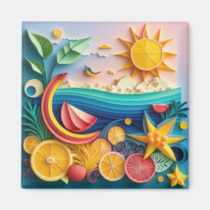 3D Tropiska frukter Magnet