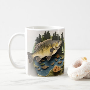 3D Tryckt fiske Fiskare, Tittar Kaffemugg