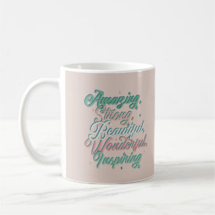 3D-typografi av elegantens inspirerande design Kaf Kaffemugg