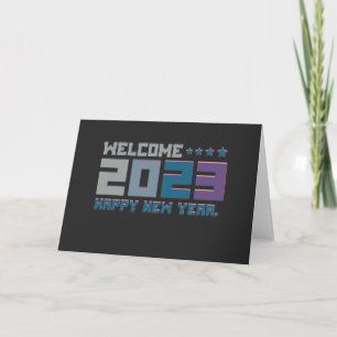 3d typografi välkommen 2023 gott nytt år kort