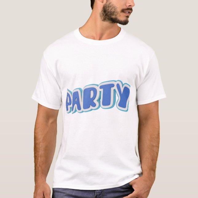 3D-typografidesign för feststämning. T Shirt (Framsida)