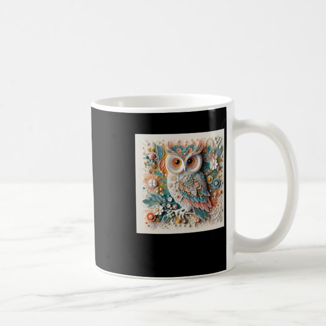 3d Uggla #7-etikett Kaffemugg (Höger)