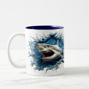 3D Underbar Hett av vithaj Kakaobaffe Mugg