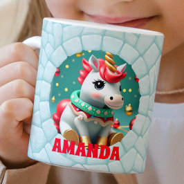 3D Unicorn-Anpassningsbar Kids-Hetten Chocolate Kaffemugg