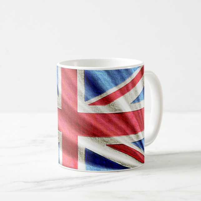 3D Union Flagga/Flagga Design Kaffemugg (Framsida höger)