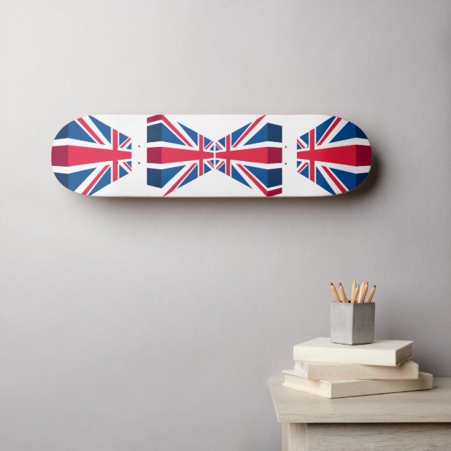 3D Union Jack, brittisk flagga Old School Skateboard Bräda 21,6 Cm (Väggkonst (Horz))