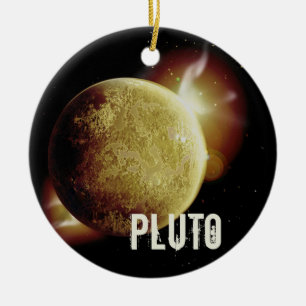 3d universum-illustration för gulten Pluto-planet Julgransprydnad Keramik