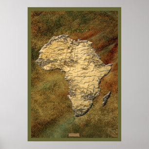 3D-utseende Afrika Karta Art Poster