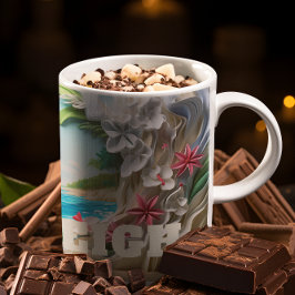 3D-utseende för personlig Oceanvåg Kaffemugg