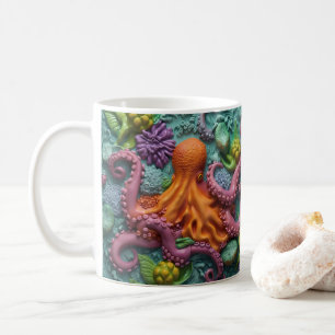 3D Utskrift av bläckfisk, strandfisk Kaffemugg