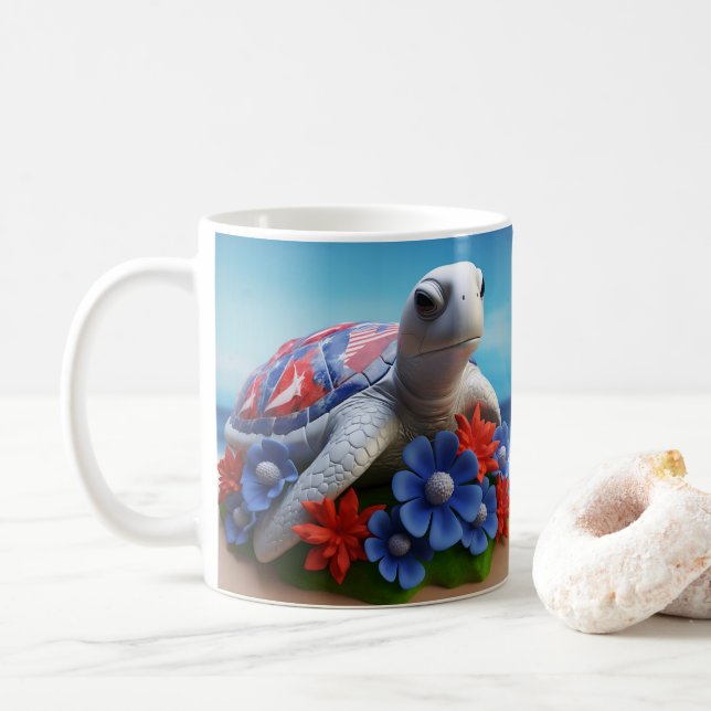 3D Utskrift av havssköldpaddsbukten Kaffemugg (Med munk)