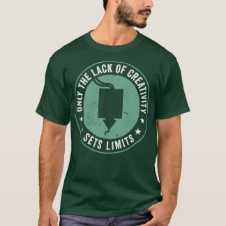 3D-utskrift Lustigt Skriv ut 3D-brist på kreativit T Shirt