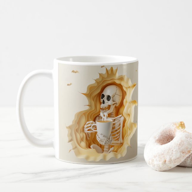 3D-utskrift Skeleton med kaffe Kaffemugg (Med munk)
