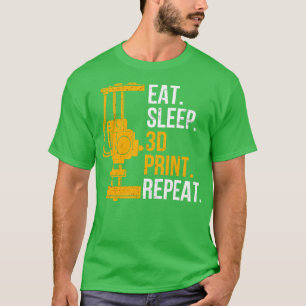 3D-utskrift Srt Eat i viloläge 3D Skriv ut upprepn T Shirt