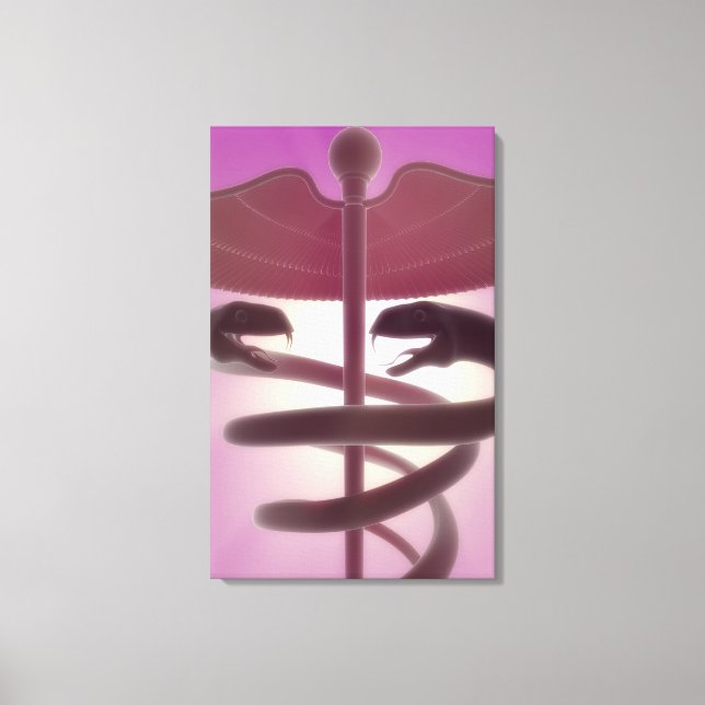 3d utsmält medicinskt kadueus canvastryck (Framsida)