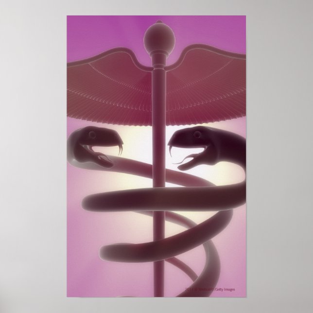 3d utsmält medicinskt kadueus poster (Framsidan)