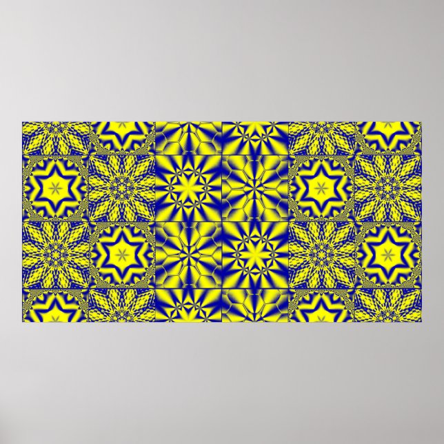 3D-vägg Tile-dekator, gammal plattmosaik i orienta Poster (Framsidan)