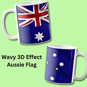 3D Vågigt Australian National Flagga Kaffemugg