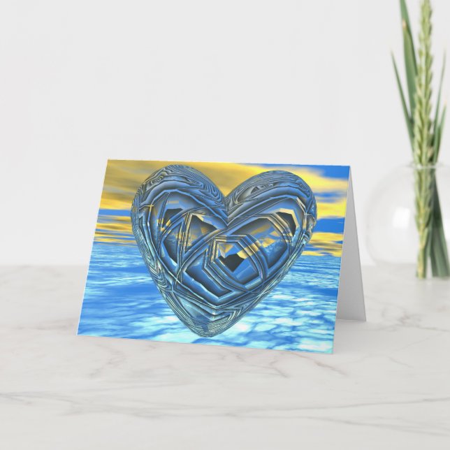 3D Valentine Heart Helgkort (Framsida)