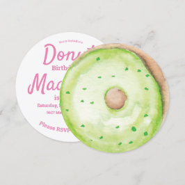 3D-vattenfärg Grön munk Sprinkle Mix Rund Inbjudningar