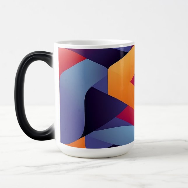 3D Vibrant Geometric Mönster 2 Magisk Mugg (Vänster)
