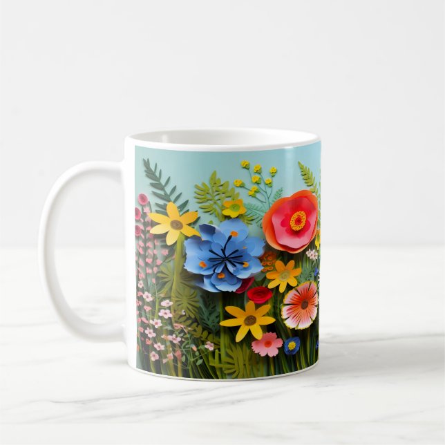 3D-Vild Blommor, design Kaffemugg (Vänster)