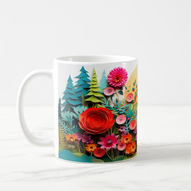 3D-Vild Blommor, design Kaffemugg (Vänster)
