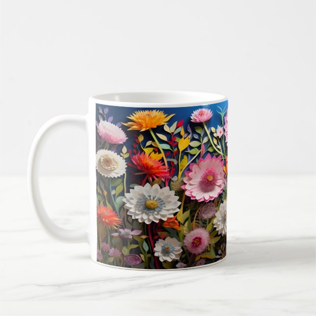 3D-Vild Blommor, design Kaffemugg (Vänster)