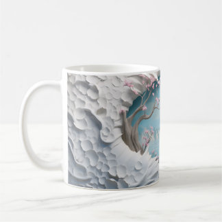 3D Vindningsfloden i en skog Kaffemugg