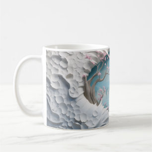 3D Vindningsfloden i en skog Kaffemugg