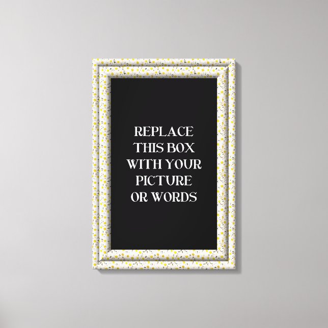 ’3D’ Vita Daisy med Ram inlindad duk Canvastryck (Framsida)