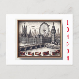 3D vykort londonminnen