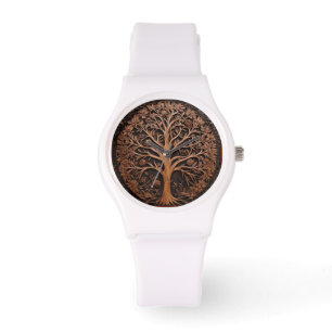 3D Warah Träd Wood Print, Armbandsur