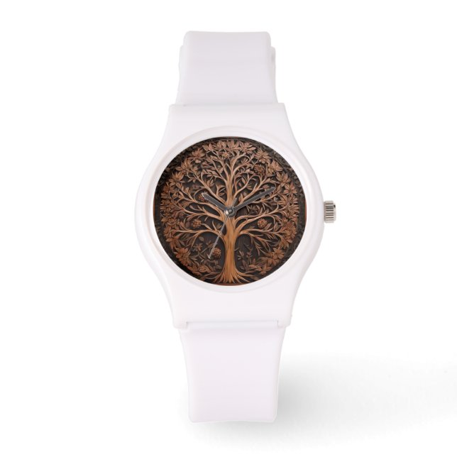 3D Warah Träd Wood Print, Armbandsur (Framsida)