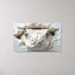 3D White Kung Cobra Snake Porträtt Canvas Wall Art
