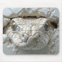 3D White Kung Cobra Snake Porträtt Mouse Pad