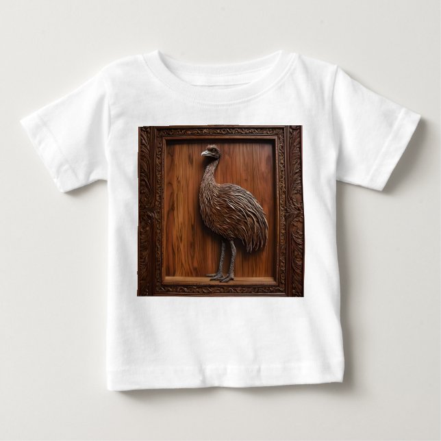 3d Wood Australian Emu Print T Shirt (Framsida)
