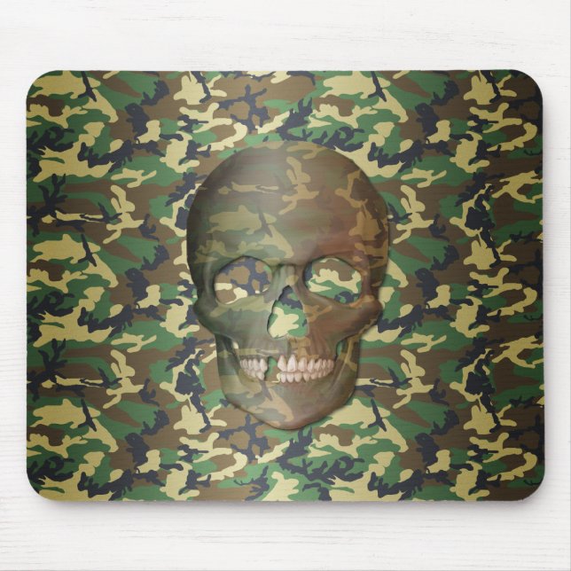 3D Woodland Camo Skull Musmatta (Framsidan)