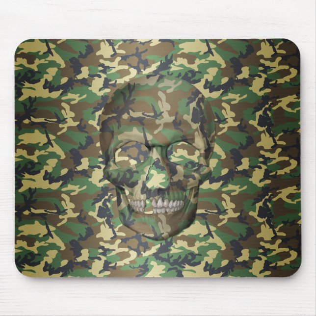 3D Woodland Camo Skull Musmatta (Framsidan)