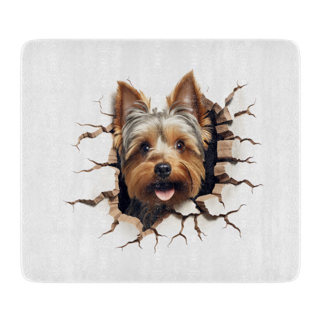 3D Yorkshire Terrier Sprucken Hål (Framsidan)