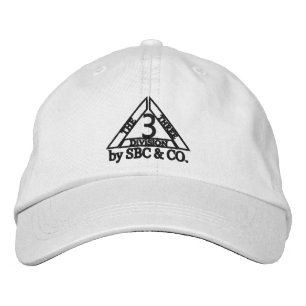 3division Hat all vit Broderad Keps