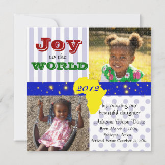 3Fotoglädjen till World Afrika Adoption Card Julkort