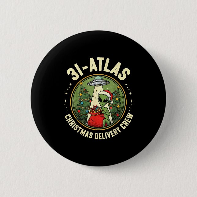 3i_atlas Christmas Delivery Crew Alien Santa Space Knapp (Framsida)