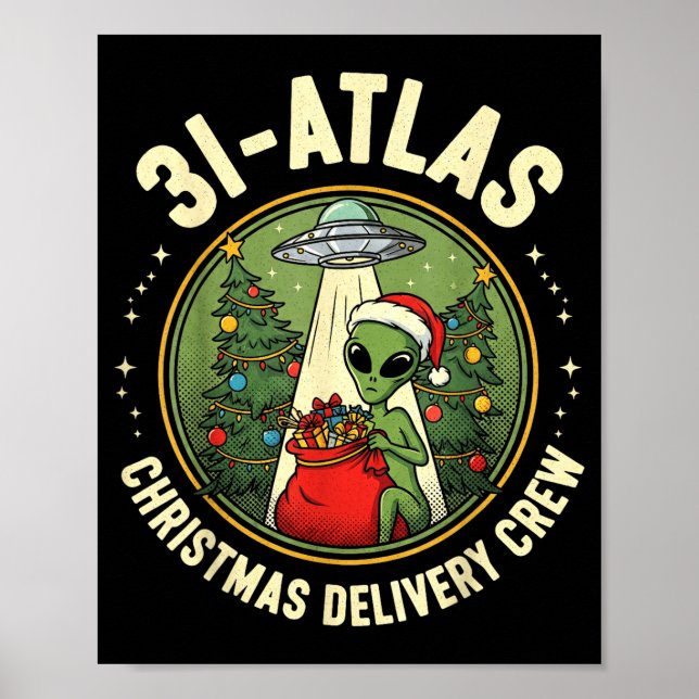 3i_atlas Christmas Delivery Crew Alien Santa Space Poster (Framsidan)